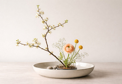 Собираем икебану на кензане